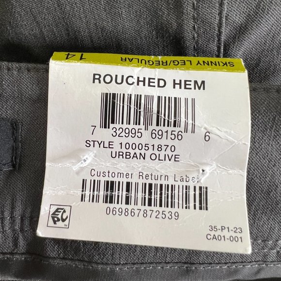 Inc International Concepts Ruched-Hem Cropped Pants, Urban Olive, Size 14 - Picture 8 of 12